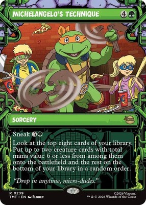x1 Michelangelo's Technique - Showcase R MTG Teenage Mutant Ninja Turtles M/NM, 
