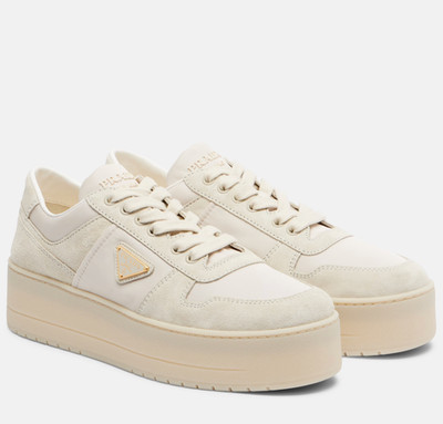 Prada Downtown Bold Re-Nylon and suede sneakers