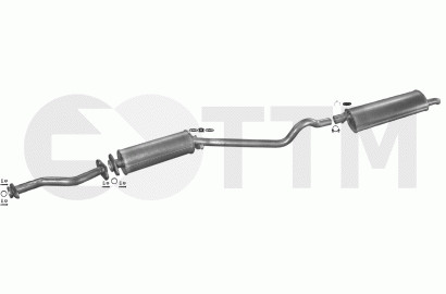 Silencieux échappement OPEL KADETT E 1.7 D 1989-1991 en acier galvanisé pour berline