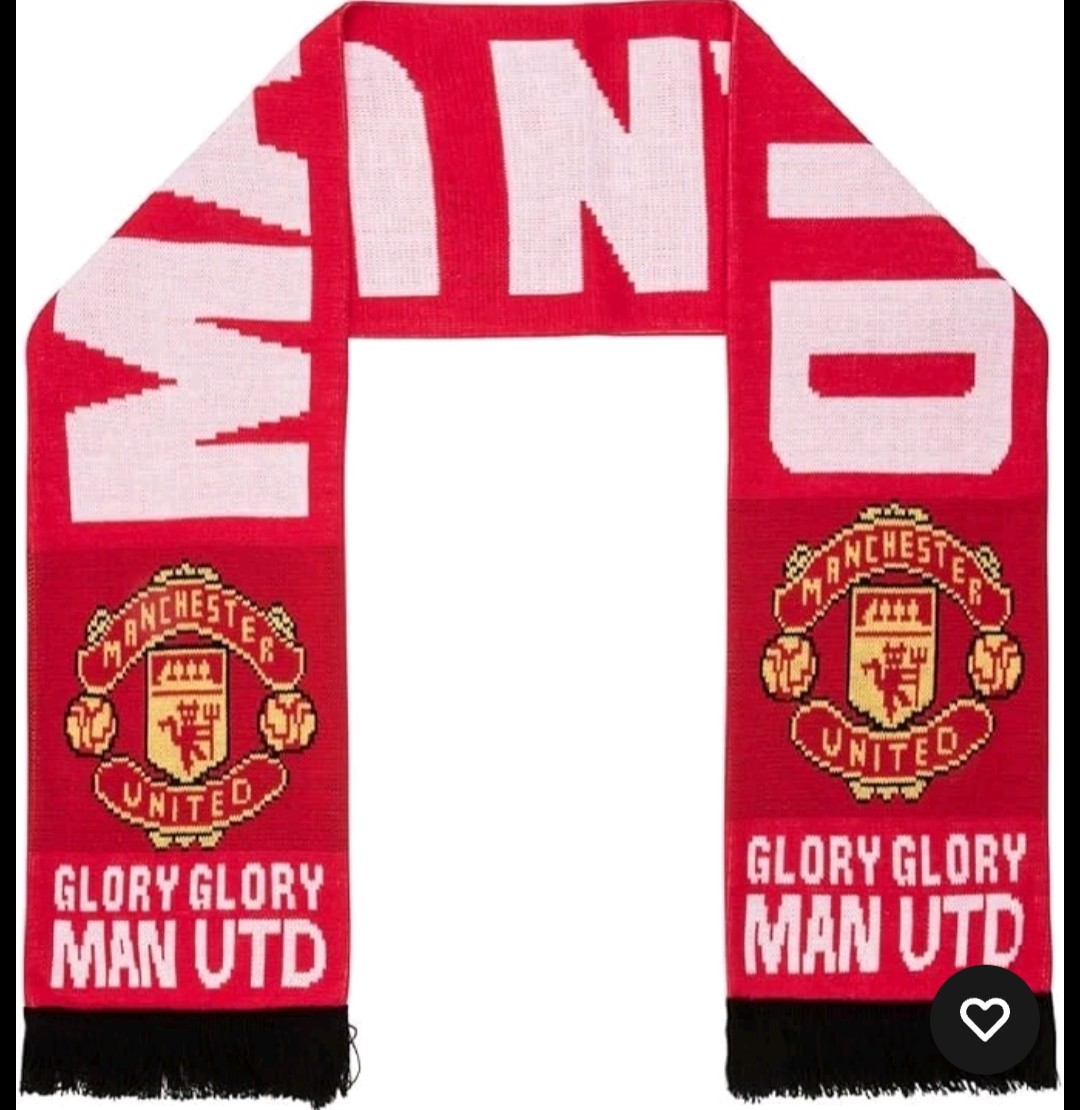 Vintage Manchester United Glory, Glory, Man United! Official Red Scarf