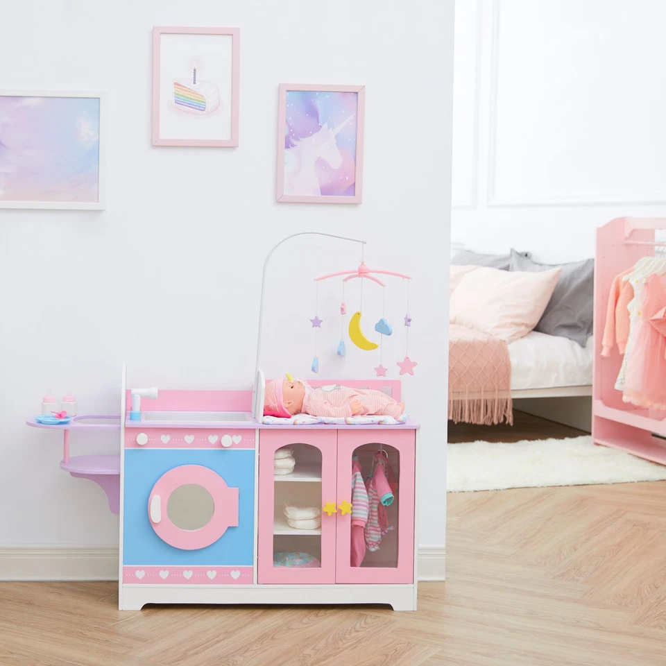 Станция для пеленания кукол Olivia's Little World 6-в-1, розовая/фиолетовая - Изображение 2 из 4