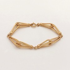 Solid 18k Gold Fancy Link Bracelet Vintage Italy 750