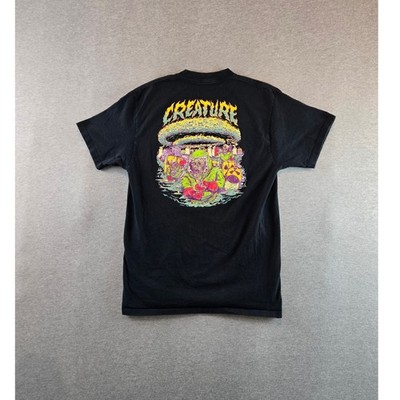 Creature Skateboards T-Shirt Mens Small Black Nuclear Gangreen Graphic Tee