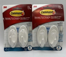 3M Command 2 Quartz Bath Hooks & 4 Adhesive Strips Per Pack Max 3 lb 2 Pack {F} 2.52 per strip