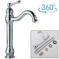 360° Waschtischarmatur Wasserhahn Bad Waschbecken Hoch Mischbatterie Badarmatur