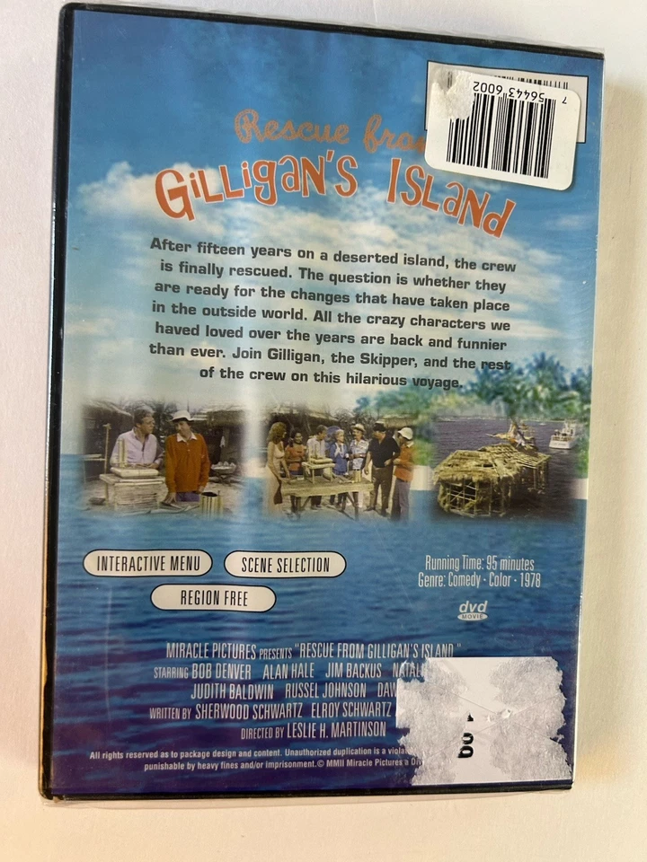 Rescue from Gilligans Island DVD 1978 Bob Denver Alan Hale Jim Backus New Sealed - Image 2 of 4