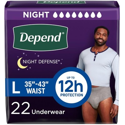 Depend Night Defense Adult Diapers, Incontinence Underwear for Men, Disposabl...