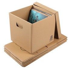 12" Vinyl Record Storage and Moving Box, Holds 60 Records or LPs, 2-Pack
