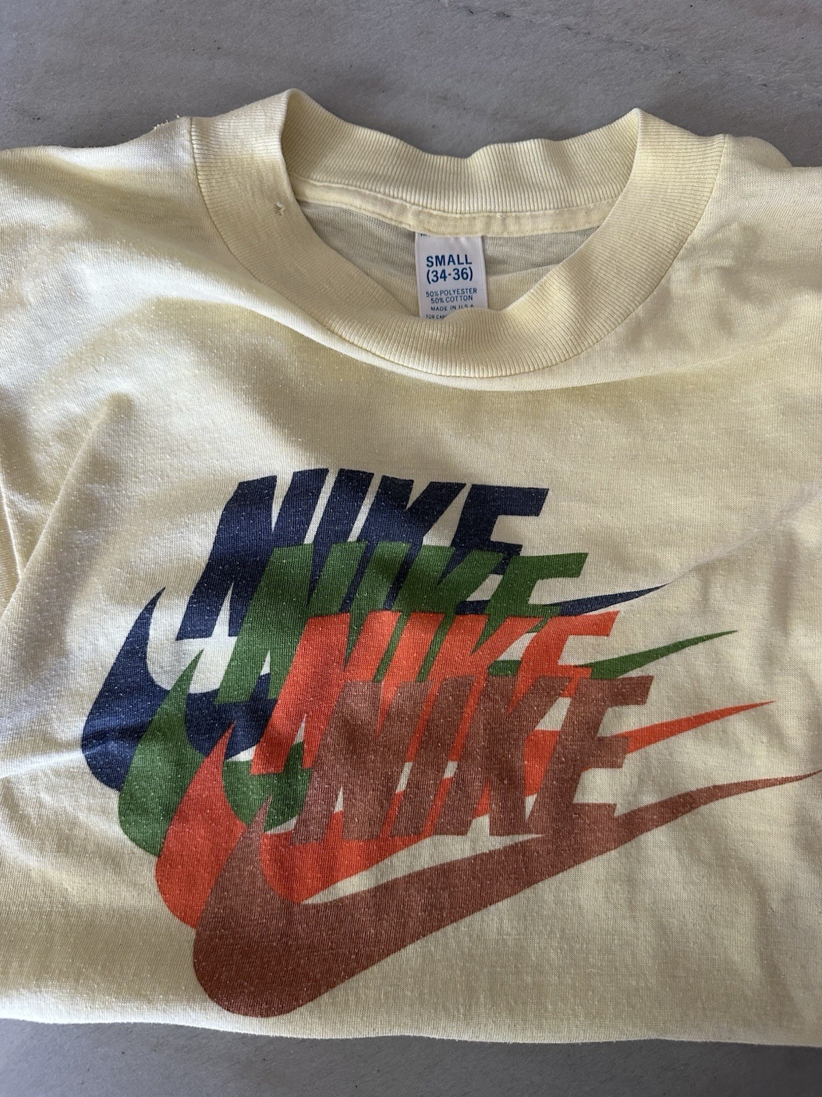 Vintage OG Nike 70’s Quad Swoosh Stack Super Thin Soft 50/50 image 7