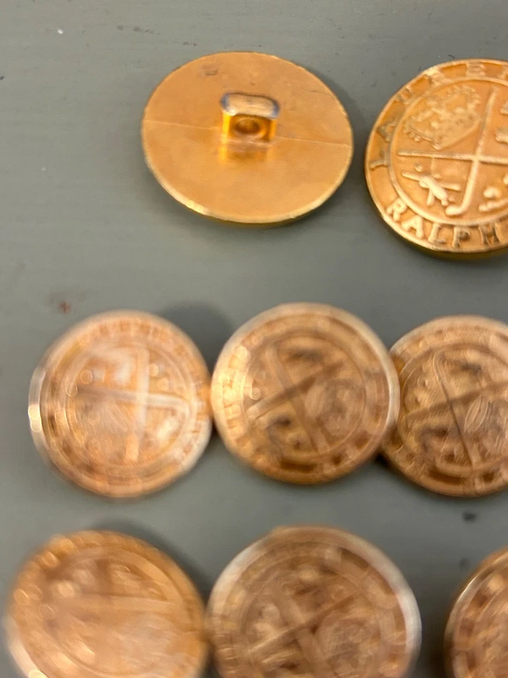 Ralph Lauren rare gold crown golf clubs spellout blazer replacement buttons 10 - Image 3 of 3