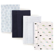 Unisex Baby Cotton Flannel Burp Cloths, Turtle, One Size
