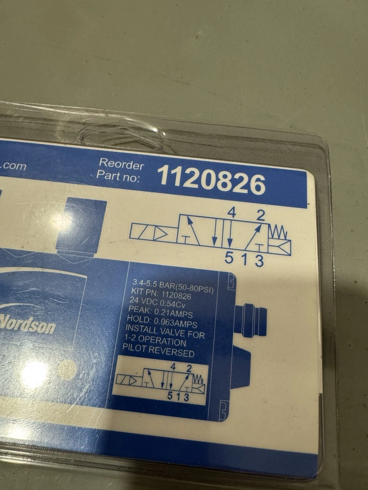 Nordson 1120826 Solenoid Valve 3.4-5.5 BAR (50-80PSI) Brand New 2