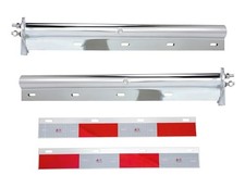 Chrome Straight Spring Loaded Mud Flap Hanger,Round Tube Style,1-1/8" Bolt