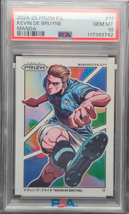 2024-25 Panini Prizm EPL Kevin De Bruyne Manga Manchester City PSA 10 LOW POP