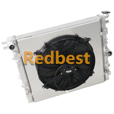 For 2007-18 Jeep Wrangler JK 3.6L 3.8L V6 Eng 4 Row Aluminum Radiator+Shroud Fan