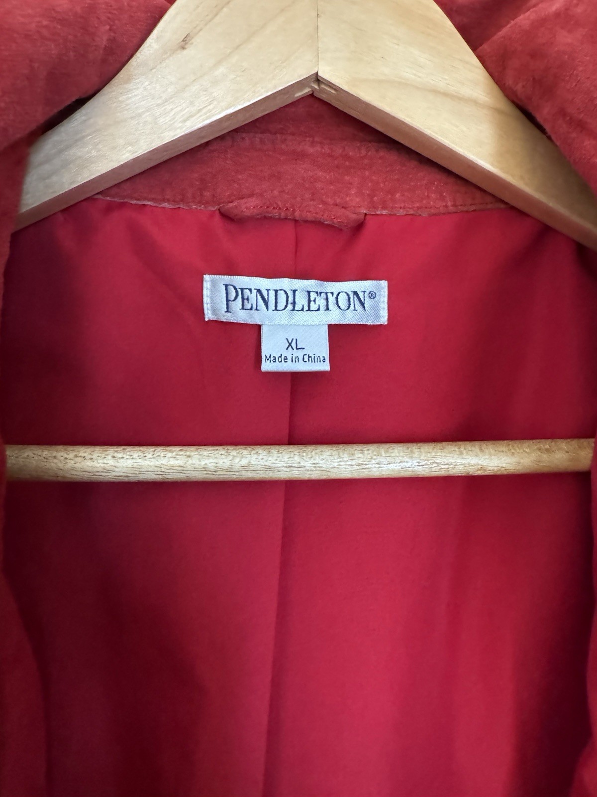 Pendleton Red Leather Collared Button Women's Mid… - image 3