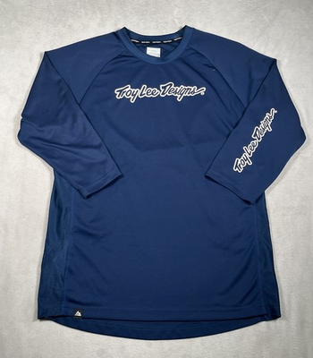 #ad Troy Lee Designs Mountain Bike Jersey Men L Dual Zip Pockets 3 4 Sleeve Shirt $24.89