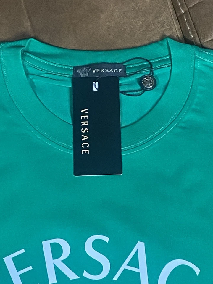 Versace Medusa Swim Trunks & Matching Shirt Set – Green-Size3XL - Image 2 of 4