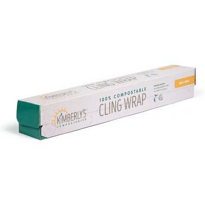 Extra-Thick 10 Micron Compostable Cling Wrap Roll, 99 ft x 12 in, Plant-Based