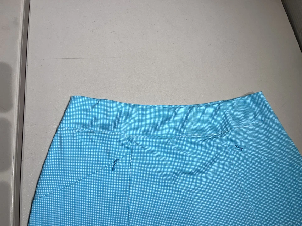 Ibkul Skort Women's XL Blue Mini Check Icikuls Skirt Tennis Golf Nylon Spandex - Image 2 of 4