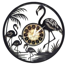 FLAMINGO | Vinyl Record Clock | Wall Art | Unique  Gift | FREE SHIPPING