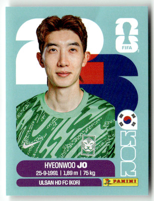 Panini 2026 World Cup WM Amerika Sticker No. KOR 2 Hyeonwoo Jo Südkorea