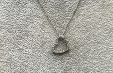 Sterling Silver Open Heart CZ Pendant Necklace