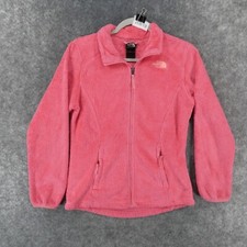The North Face Jacket Youth Girls Large 14/16 Pink Fleece Full Zip w Logo