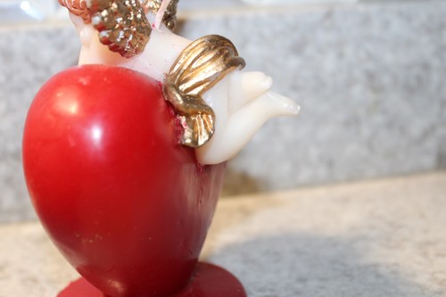 Teleflora Red Heart Shape Angel Candle NICE! - Picture 6 of 9