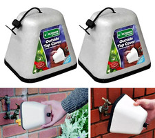 2 x Outside Tap Cover Insulated Polystyrene Thermal Frost Protector Tap Jacket