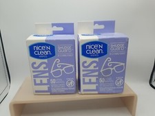Lot Of 2 Eyeglass Lens Pre-Moistened Wipes Nice 'N Clean Smudge Guard NEW 50 CT
