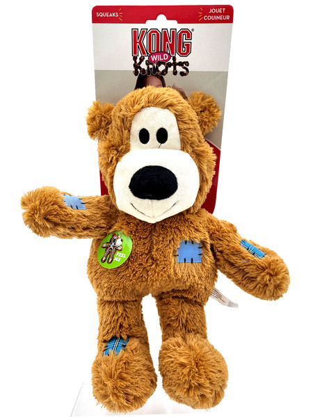 Kong Wild Knots Bear Xl Marrone Chiaro Peluche Cigolante Giocattolo Per Cane 12"-image