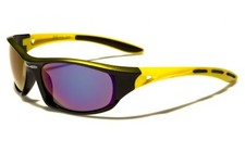 X Loop Sunglasses Mirror Lenses Wrap Around Plastic Frame Sport Baseball For Men