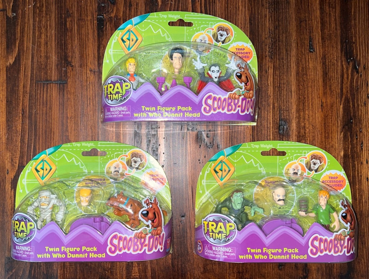 スマーフ 、トゥイーティーのヴィンテージ トーキングフィギュア 2ps本体 Scooby-Doo Trap Time Twin Figure Packs w Swappable Who Dunnit Head