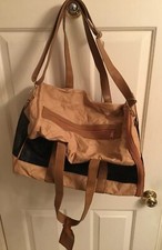 Small Pet Carrier Soft Side Cat Dog Travel Bag Tote Airlines Tan Light Weight