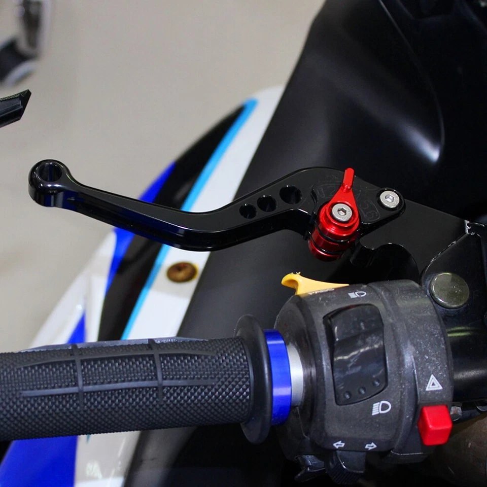 For Suzuki RF 600 R 1993-1996 CNC Short Brake Clutch Lever+Handleb Grips Blue - Image 2 of 4