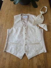 Wilvorst Weste Plastron Tuch Bräutigam Creme Größe 90 S M