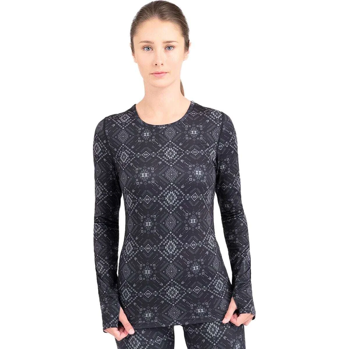 Terramar Cloud Nine 2.0 Midweight Long Sleeve Print Base Layer Top Size XL