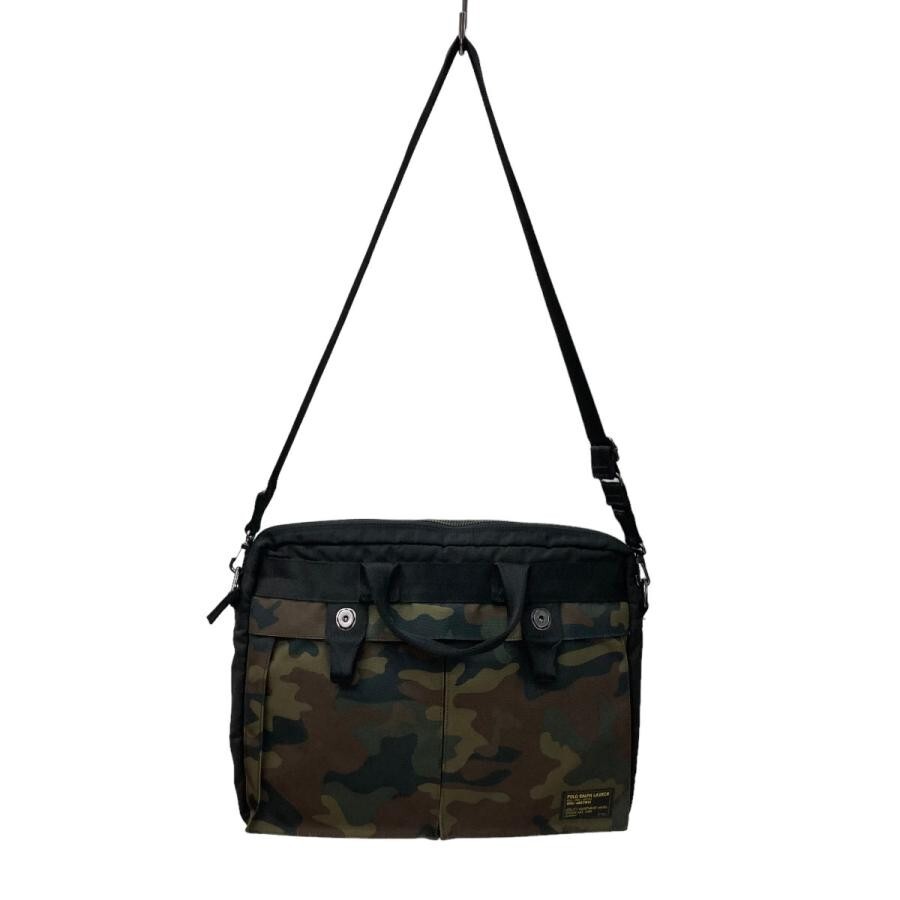 Bolso de cercanías Polo Ralph Lauren militar de nailon usado negro oliva revisión de precios para hombres