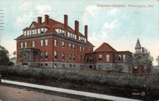 Wilmington Delaware birds eye view Delaware Hospital antique pc Z41386