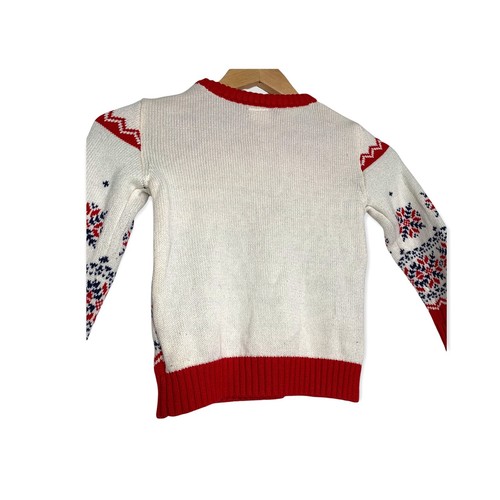Holiday Time Multi-Colored Christmas Deer Snow Flakes Sweater Kids Size 5T - Picture 4 of 10