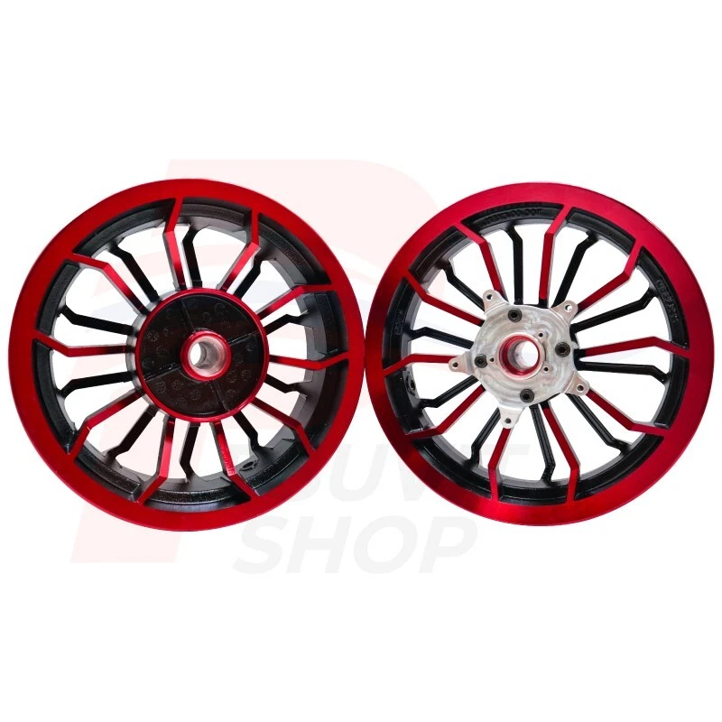 Llanta de aluminio para GROM125 2022 2023 2024 2025 F:300x12 R:400x12 rojo/negro Foto 3 de 4