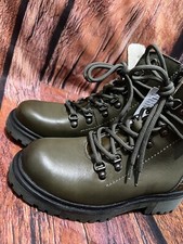 Bos & Co Axel Botín Oliva/Gris Forro Lana Us Talla 6-6.5 Nuevo Con Etiqueta