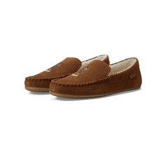 Polo Ralph Lauren Collins Bear Suede Memory Foam Moccasin Slippers BROWN Size 10