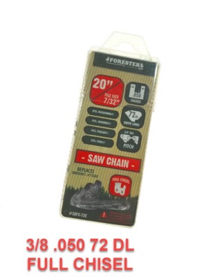 20'' Chainsaw Chain Full Chisel Pro  3/8 .050  72 DL Forester Rpl 72LPX072G