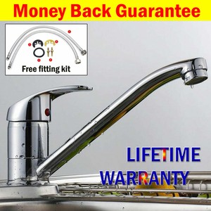 Kitchen Tap Sink Mixer Single Lever Handle Faucet Chrome Basin