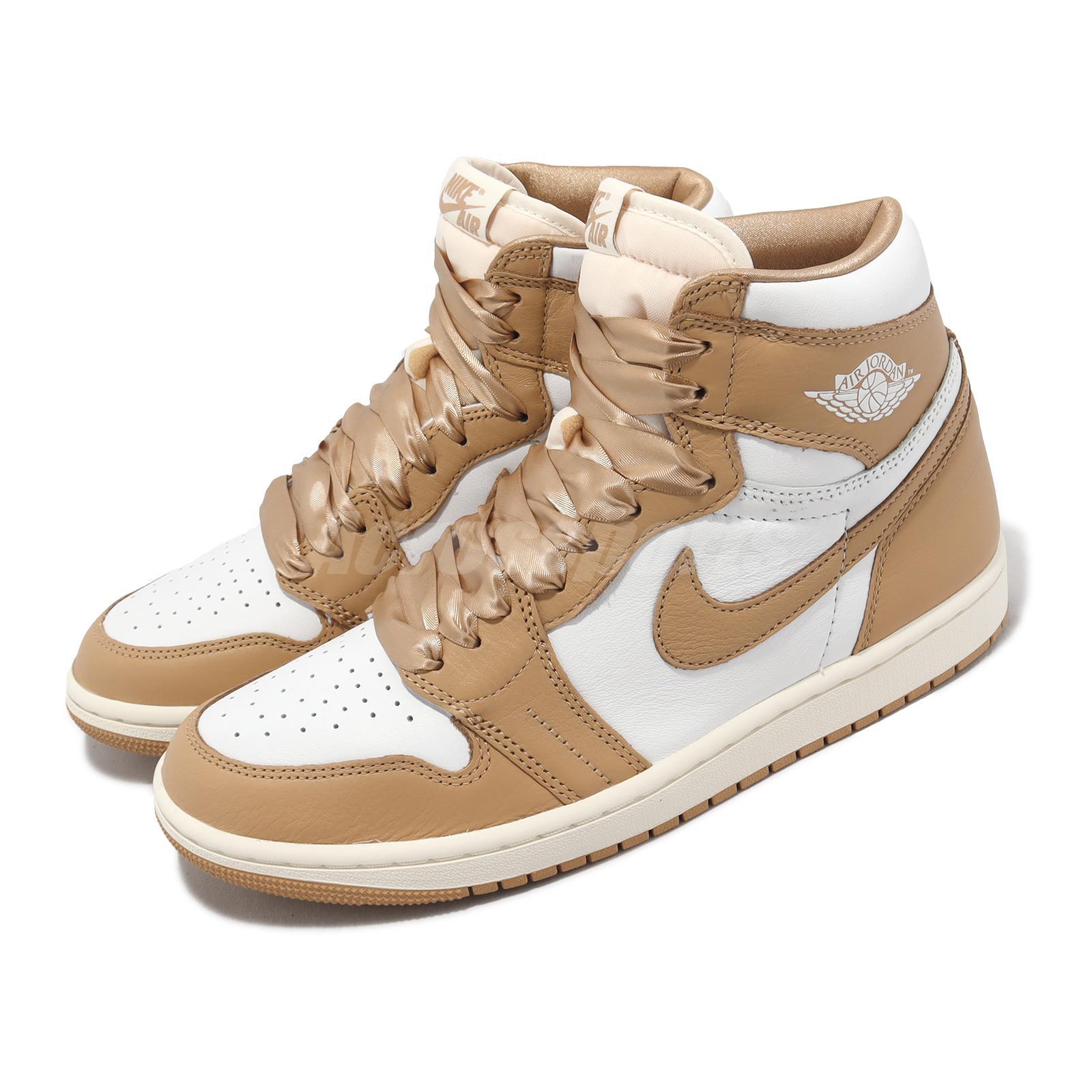 Женская повседневная обувь унисекс Nike Air Jordan 1 в стиле ретро на высоком каблуке AJ1 Praline FN6622-201