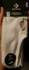 Converse Women's 3 Pair Flat Knit Ultra Low Socks White Hydrangea/Beige/PeachNWT