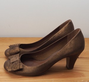 metallic brown heels