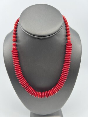 Jay King Mine Finds Red Bamboo Sea Coral Necklace 18''